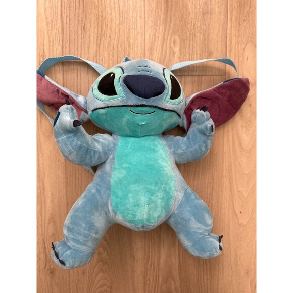 Disney Stitch Plush Backpack With Adjustable Straps & Zipper Closure For Kids - Picture 1 of 3